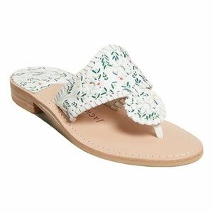 Jack Rogers White Sandals Floral Design
